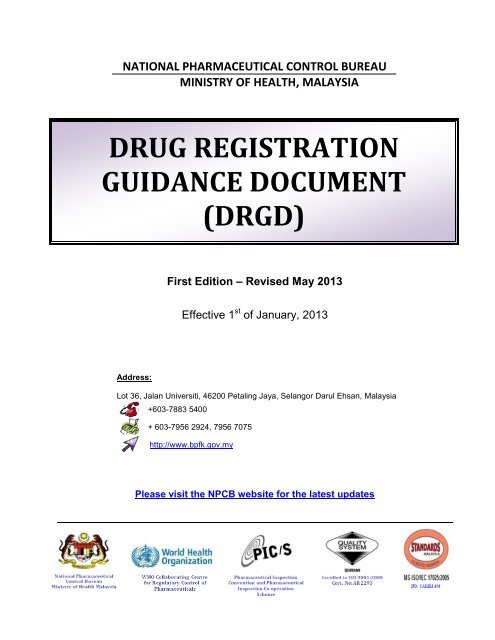 DRUG REGISTRATION GUIDANCE DOCUMENT (DRGD) - BPFK