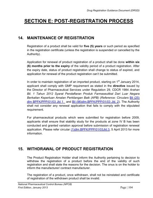 DRUG REGISTRATION GUIDANCE DOCUMENT (DRGD) - BPFK