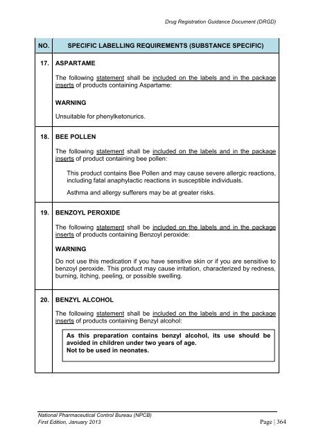 DRUG REGISTRATION GUIDANCE DOCUMENT (DRGD) - BPFK