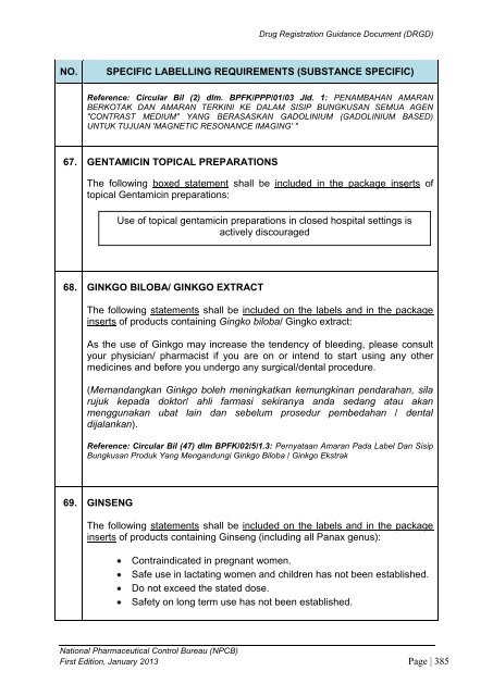 DRUG REGISTRATION GUIDANCE DOCUMENT (DRGD) - BPFK