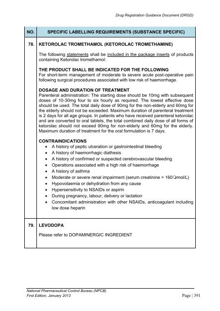 DRUG REGISTRATION GUIDANCE DOCUMENT (DRGD) - BPFK