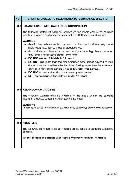 DRUG REGISTRATION GUIDANCE DOCUMENT (DRGD) - BPFK