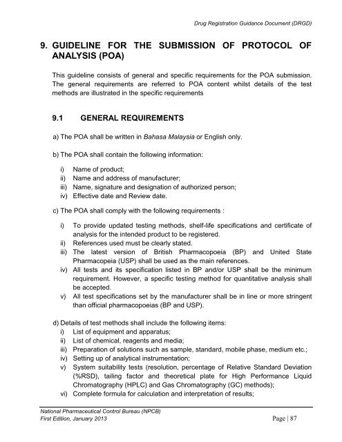 DRUG REGISTRATION GUIDANCE DOCUMENT (DRGD) - BPFK