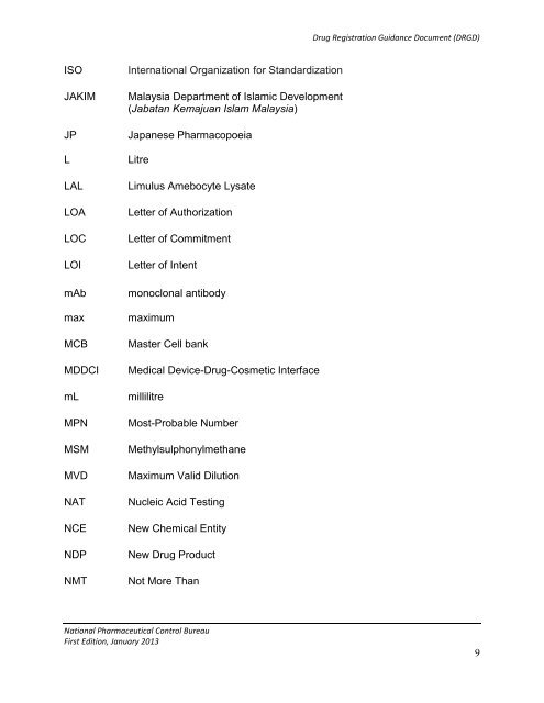 DRUG REGISTRATION GUIDANCE DOCUMENT (DRGD) - BPFK