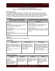 Unit 3: My Home and Neighborhood Lesson 1 - World Languages ...