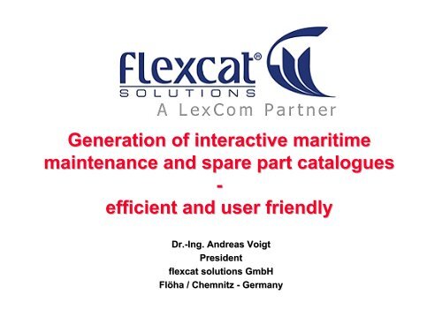 Generation of interactive maritime maintenance and spare part ...