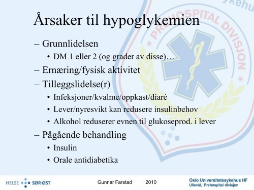 Prehospital behandling av HYPOGLYKEMI - nakos