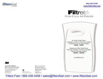 Filtrete Ultra Clean Air Purifier Model FAP02 and ... - Filters Fast