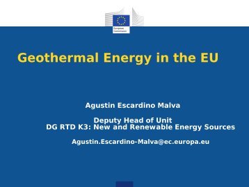 Geothermal Energy in the EU - EGEC