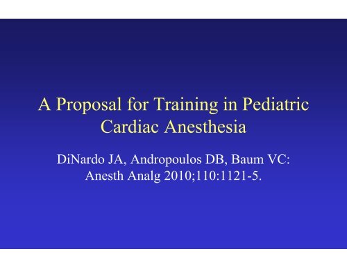 Anesthesia and Analgesia - The Society for Pediatric Anesthesia