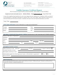 Liability Insurance Certificate Request