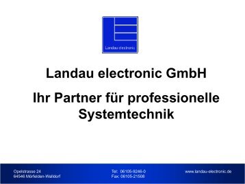 IED, Bittner, AV Digital (Elektroakustik) - Landau electronic GmbH