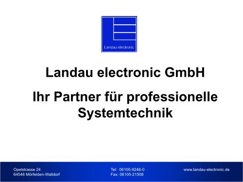 IED, Bittner, AV Digital (Elektroakustik) - Landau electronic GmbH