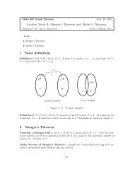 Lecture Notes 9: Menger's Theorem and Mader's Theorem 1 Some ...