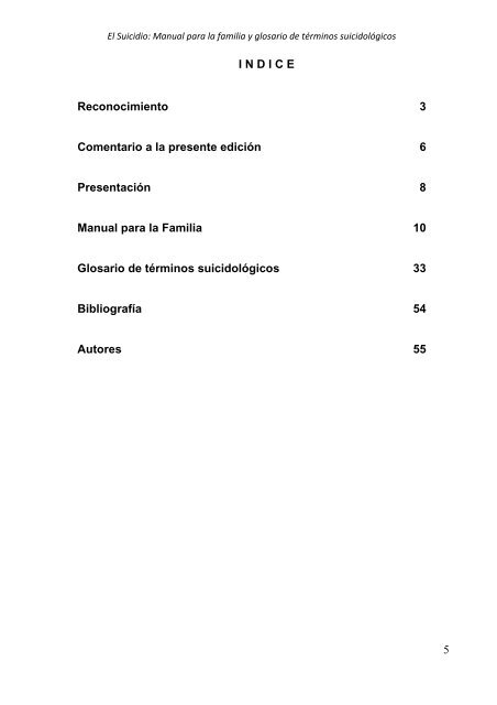 Manual para la familia y glosario de tÃ©rminos suicidolÃ³gicos