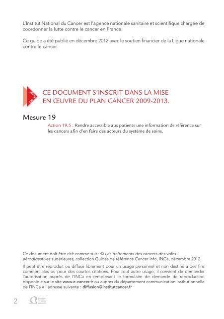 4 pages - Institut National Du Cancer