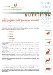 Dossier nutrition - FÃ©dÃ©ration Nationale des Chasseurs