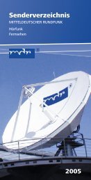 Senderstandorte und Radiofrequenzen - MDR-Werbung