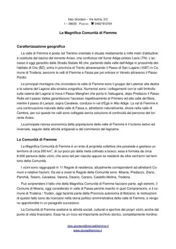 La Comunità di Fiemme.pdf - StoriaDiFiemme.it