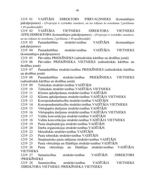 Noteikumi par Profesiju klasifikatoru, profesijai atbilstoÅ¡iem ...