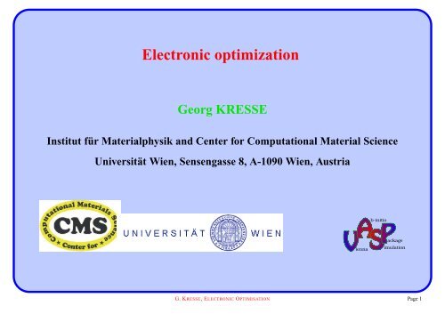 Electronic optimization - VASP