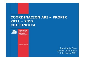 coordinacion ari – propir 2011 - PMG - Descentralización