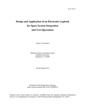 Design and Application of an Electronic Logbook for Space System ...