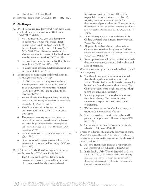 Doctrinal Elements of a Curriculum Framework for the Development ...