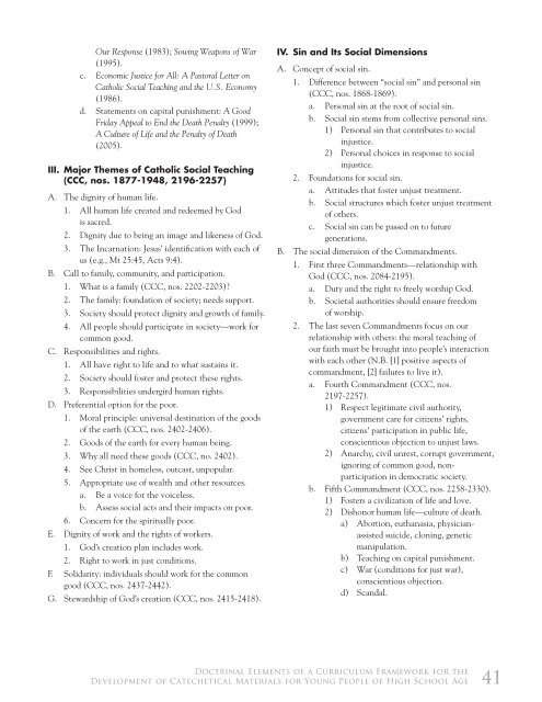 Doctrinal Elements of a Curriculum Framework for the Development ...