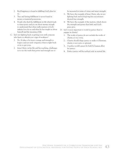 Doctrinal Elements of a Curriculum Framework for the Development ...