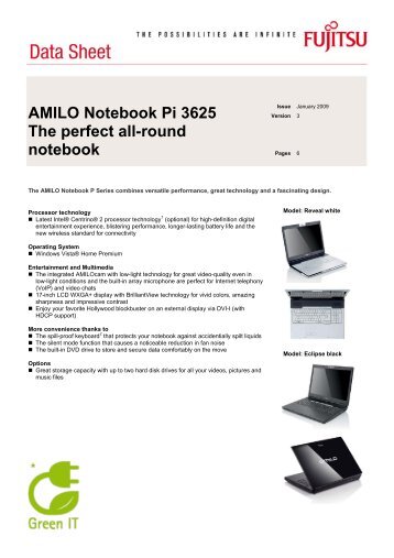 AMILO Notebook Pi 3625 The perfect all-round notebook - Fujitsu