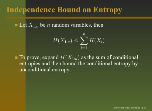 Entropy and Mutual Information