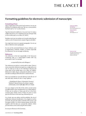 Formatting guidelines for electronic submission of ... - TheLancet.com