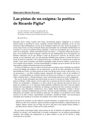 la poÃ©tica de Ricardo Piglia - Casa de las AmÃ©ricas