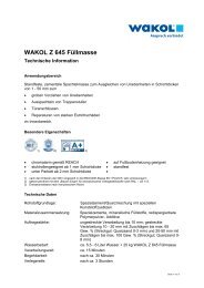 Technische Informationen - Wakol