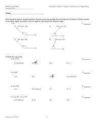 Practice Problems Trigonometry Review Part 1 - Berkeley City College