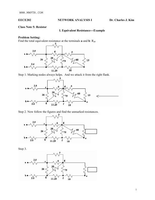 Resistor Spec and Equivalent Resistance Example - MWFTR