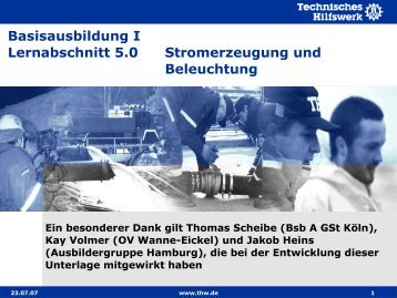 Stromerzeugung und Beleuchtung - THW Gst Straubing