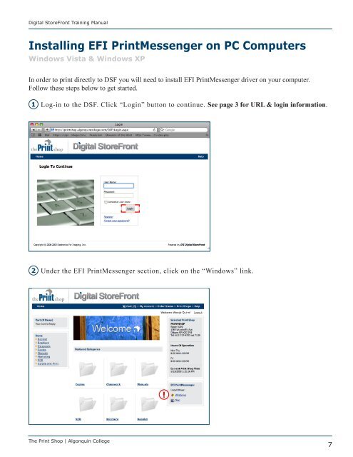 Digital StoreFront User Guide - Algonquin College