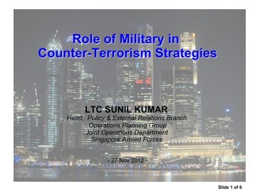 Role of Military in Counter-Terrorism Strategies - ASEAN Regional ...