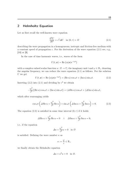 The Boundary Element Method for the Helmholtz Equation ... - FEI VÅ B