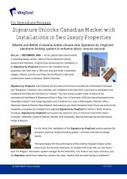 Signature Unlocks Canadian Market with ... - VingCard Elsafe