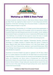 Workshop on SSDG & State Portal - Arunachal Pradesh