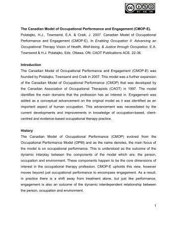 1 The Canadian Model of Occupational Performance and ... - Vula