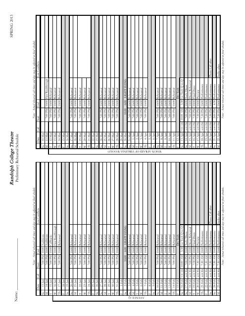 The Country Club THEATRE INFORMATION SHEET - Randolph ...