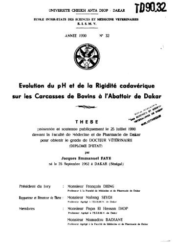 Evolution du pH et de la rigiditÃ© cadavÃ©rique sur les ... - BEEP