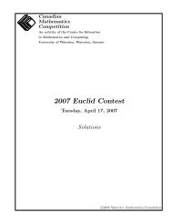 Euclid Contest Solutions 2007 - CEMC - University of Waterloo