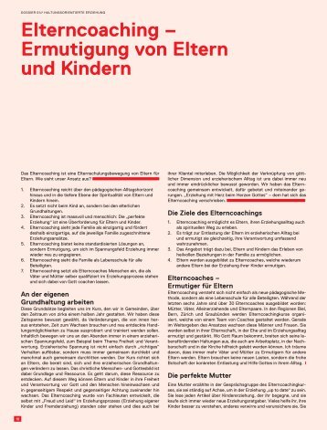 Elterncoaching – Ermutigung von Eltern und ... - Stiftung Gott hilft