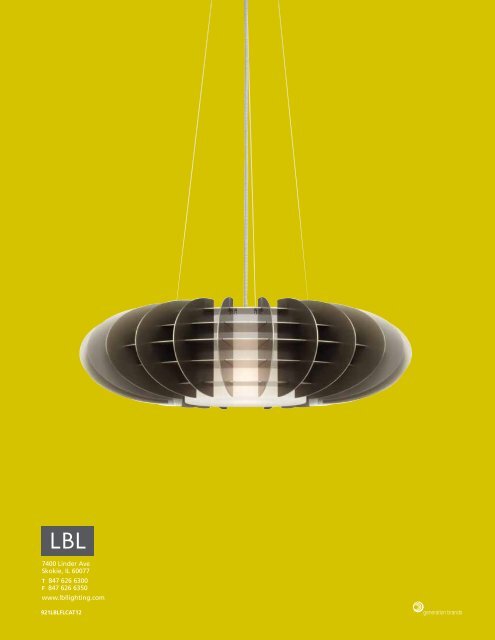 6 watt LED pendant assembly (pp. 78-145) - LBL Lighting