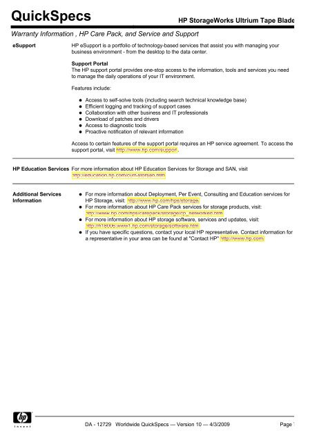 HP StorageWorks Ultrium Tape Blades